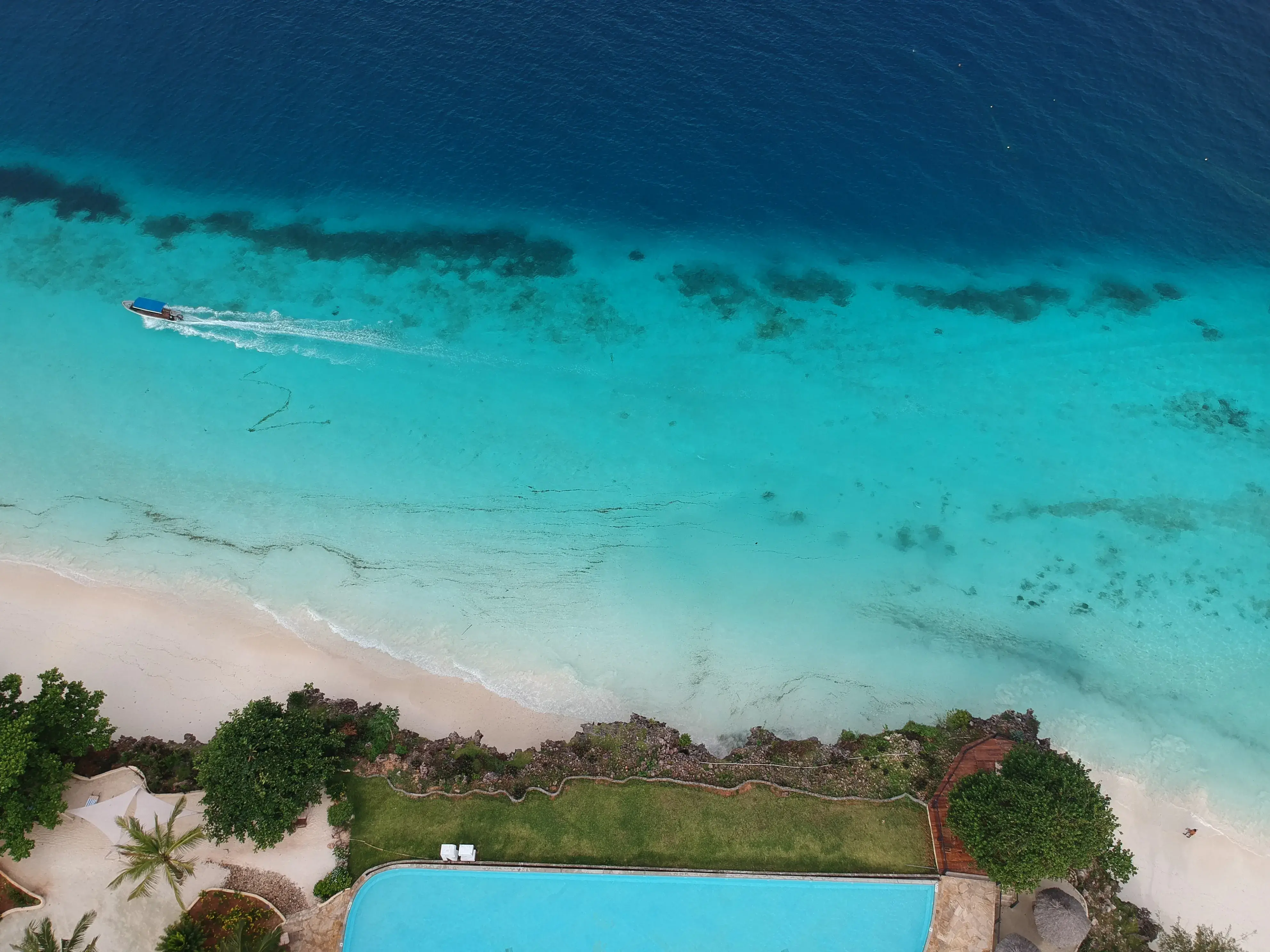 Prison Island and turquoise sea near Zanzibar